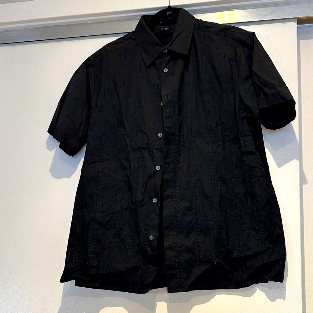 Theory Black Short Sleeve Button-Up Shirt